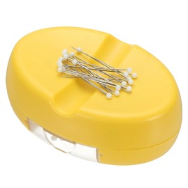 PATIKIL Magnetic Pin Holder, Magnetic Pin Cushion Paper Clip Holder with 1.5" Quilting Needles for Sewing Quilting Hair Clips, Yellow