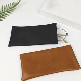 Varku Leather Glasses Pouch, 24 Packs Soft Sunglasses Storage Bags, Assorted Colors Eyewear Cases, Slim Protective Holder, Lightweight Leather Slip Cover for Reading Glasses