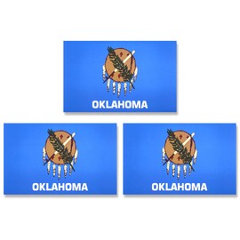 JBCD Oklahoma Flag Magnet Decal - for Car SUV Truck, 3 Pack, 3x5 Inches