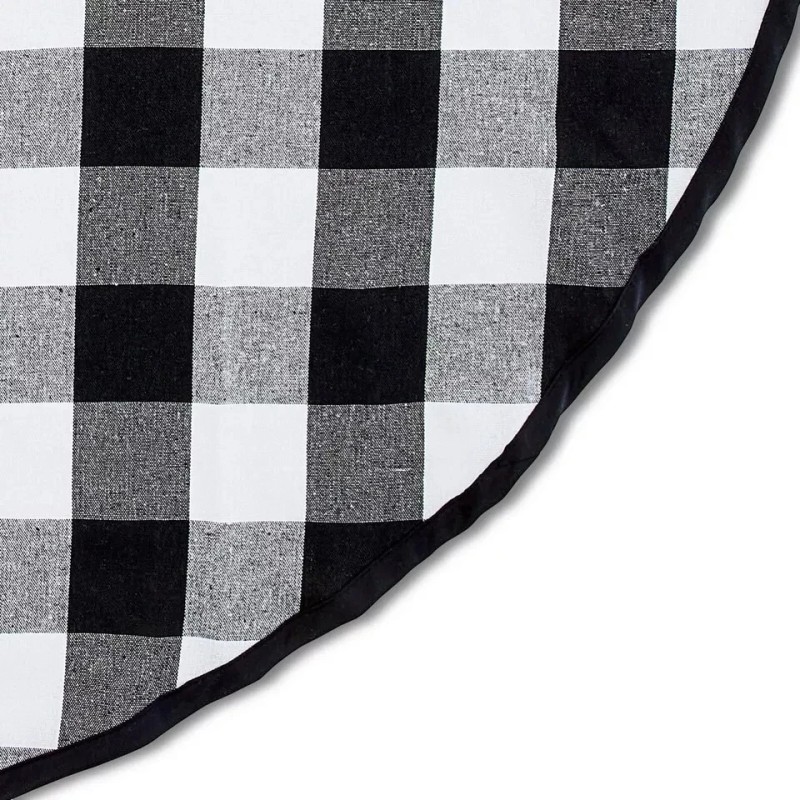 Holiday Time Black White Buffalo Plaid Christmas 48" Tree Skirt