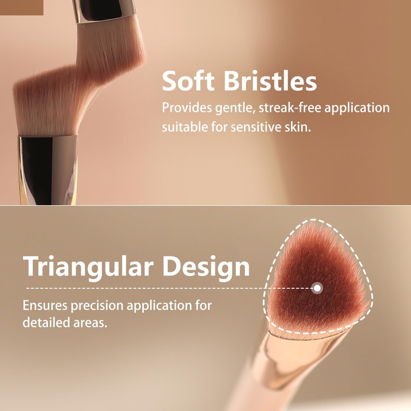 Albeaut Triangle Concealer Brush, Angled Under Eye Brightening Brush for