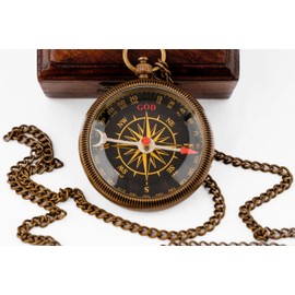 Engraved Brass Compass for Son – “To My Son” Quote | Magnetic Compass with Wooden Box – Inspirational Gift for Birthday or Graduation