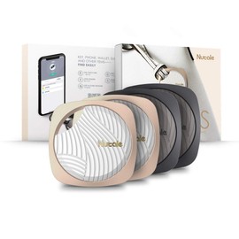 Nutale Focus Key Finder Smart Tracker Anti-Lost Alarm Item Locator Wireless for Key Phone Wallet Pet Bluetooth Tracking Device with Replaceable Battery (2 Black+2 Golden, 4PCS)