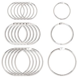 SWZHAI Large Binder Rings Assorted Sizes(1,1.5,2 inch), Book Rings 50pc, Loose Leaf Binder Rings, Rings for Index Cards, Paper Rings Metal, Flash Card Rings, Ring Clips, Book Binder Rings