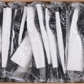 Daxwell Plastic Cutlery Kits, Medium Weight Polypropylene, Fork, Knife, Spoon, Napkin, Black, B10002995 (Case of 250)