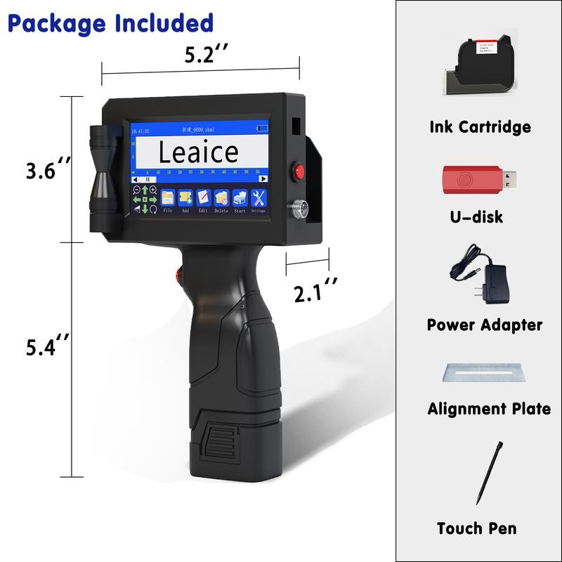 Handheld Inkjet Printer with 42ml Quick-Drying Ink Cartridge, Upgraded Handheld