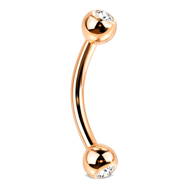 Stachelkleid Curved Barbell Banana Eye Brown Piercing Curved Cubic Zirconia