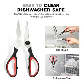 Kitchen Cooking Shears Heavy Duty Kitchen Scissor with, Detachable, All Purpose Scissors, Dishwasher Safe Scissors, Serrated Blades, Nutcracker and Bottle Opener function included (1 Pack)