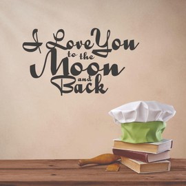 I Love You to The Moon and Back Wall Decal Romance Happiness Roses Sticker for Home Living Room Bedroom Forever Special Place in Our Hearts Removeable Cute Wall Decoration - Size: 12 in x 24 in