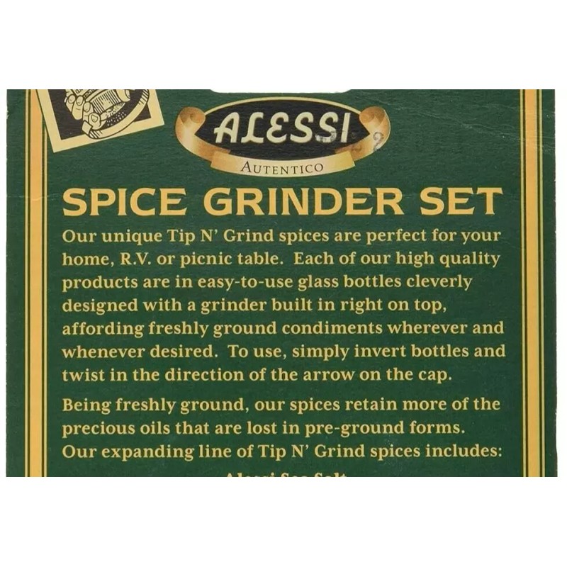 Alessi® Coarse Sea Salt and Whole Black Peppercorns Grinder Set