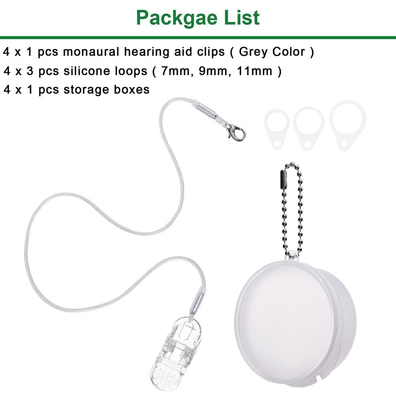 YorkSound Set of 4 Hearing Aid Clips, Anti-Lost Hearing Aid
