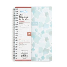 Blue Sky 2025 Weekly and Monthly Planner, 5” x 8”, Wirebound, Amitza Blue Frosted Flexible Cover, Bonus Months (Amitza- 2025, 5" x 8")