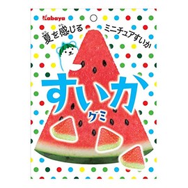 Kabaya Foods Watermelon Gummy, 1.8 oz (50 g) x 10 Bags