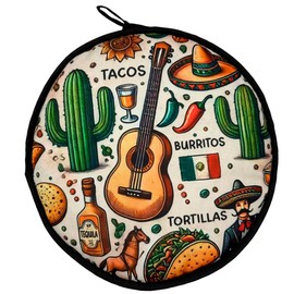 COOQUI Tortilla Warmer (White, 12 Inch) – Microwave-Safe Tortillero Pouch for Corn & Flour Tortillas, Insulated Warmer Keeps Tortillas Warm & Soft for Tacos, Burritos & More