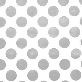 240ea - 20" X 30" Silver Medium Dots/White Tissue Paper - 1.2 mil Thick