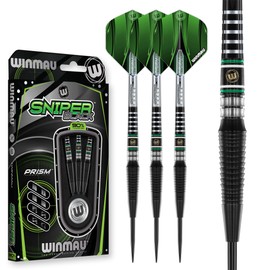 WINMAU Sniper Black 23g - Professional 90% Tungsten Darts Set with Dart Flights and Dart Shafts