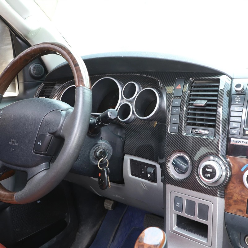 Ynei ABS Carbon fiber Interior Dashboard Panel Frame Trim Cover