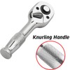 Bestgle 1/4" Square Drive Stubby Reversible Ratchet Wrench with 72-Tooth