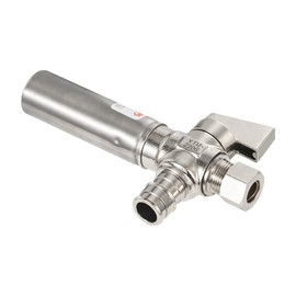 EFIELD 1/4 Turn Pex-A Cold Expansion Stop Angle Valve, 1/2" Pex-a X 3/8" OD With Stainless Steel Water Hammer Arrestor Chrome Plated Brass