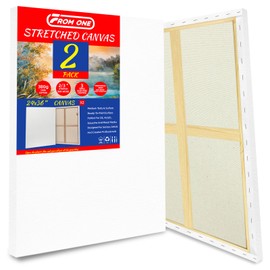 2-Pack 24x36 Stretched Canvas 13.4oz Warp-Resistant for Oil & Acrylic