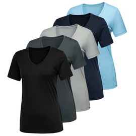 CE' CERDR 5/7 Pack Workout Shirts for Women, Moisture Wicking Quick Dry Active Athletic Women's Gym Performance T Shirts