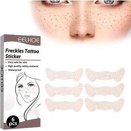 Pecas impermeables, 6 calcomanías temporales para tatuajes faciales, pecas, dama, arte facial, accesorios de maquillaje de larga duración para mujeres
