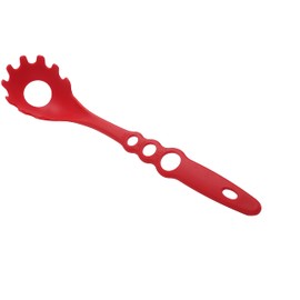 4 -in -1 Large Measure Portion Control/Nylon Spaghetti Spoon/Spoon Strainer/Spaghetti Measurer Tool Quick Pasta Measuring Tool With 3 Different Sizes Measuring Holes,For Kitchen Cooking Tool 【RED】