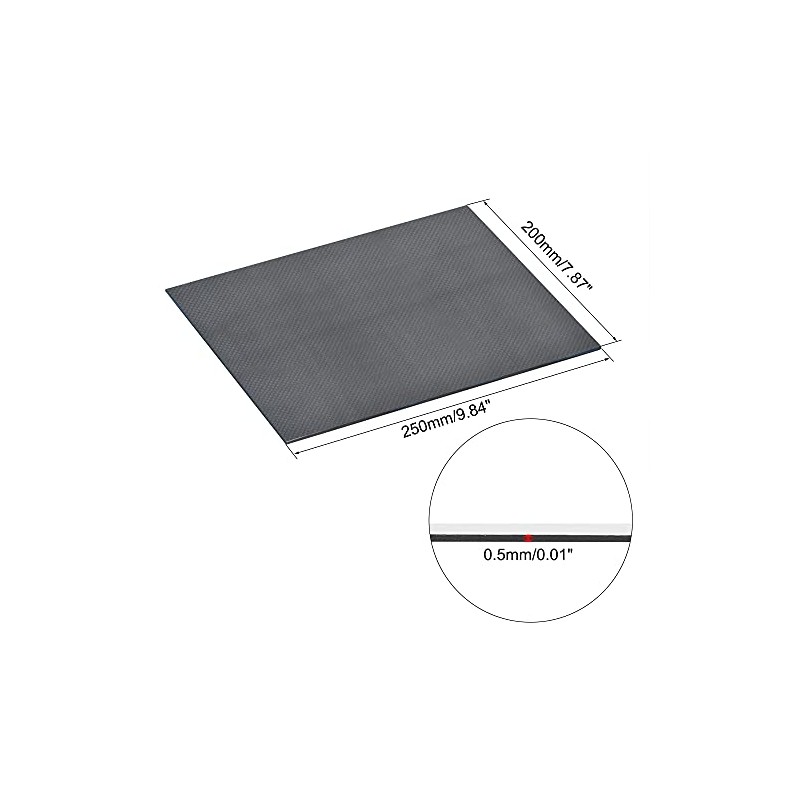 sourcing map Carbon Fiber Plate Panel Sheets 250mm x 200mm