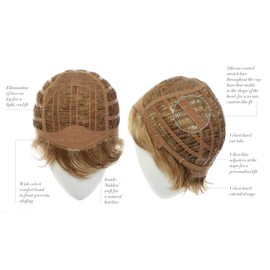 Advanced French Wig Color RL30/27 RUSTY AUBURN - 4" Short Windswept Free Form Textured Length Tru2Life Heat Friendly Synthetic Lace Front Bundle MaxWigs Hairloss Booklet