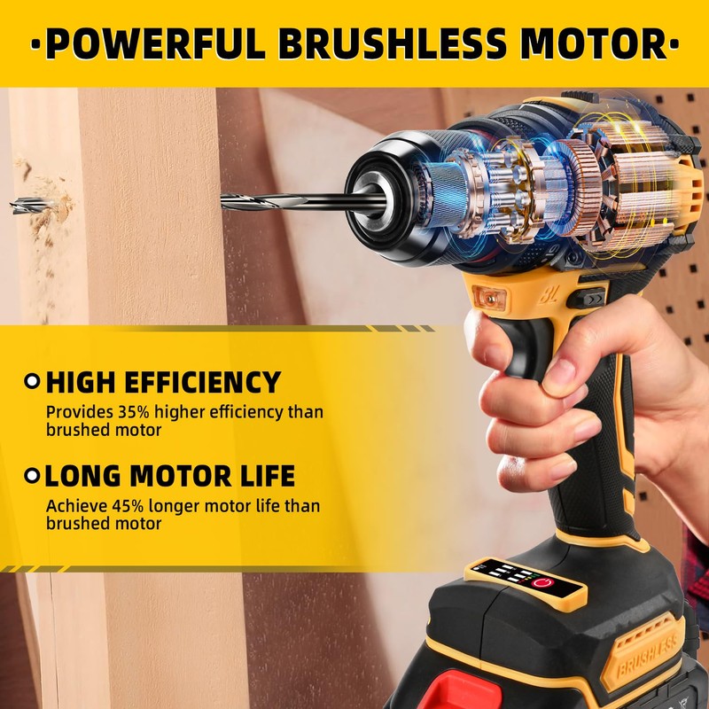 Cordless Drill Set, 21V Power Drill, Double 2000mAh Batteries Electric