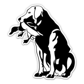 Retriever Dog with Duck Stickers - 2 Pack - Waterproof Vinyl for Car, Phone, Water Bottle, Laptop - Duck Hunting Dog Labrador Decals (2-Pack)