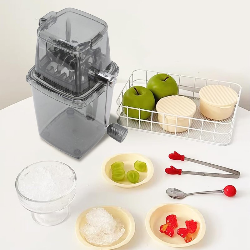 Leopacat Hand Crank Ice Crusher, Manual Hand Crank Operated Breaker,