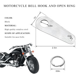 NYTKL Motorcycle Bell Hanger, Guardian Luck Riding Bell Hanger Mount with Split Ring, Metal Keychain Fits for Most Bells (Silver)