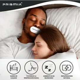 Prismia Hypoallergenes Mundstreifen-Set, Mouth Tape zum Schlafen. Mundband zum Schlafen mit geschlossenem Mund, Myotape für Erwachsene, Mundstreifen, Aufkleber, Schlafmund, Weiß