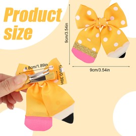 BOXOB 2stk Haarspangen mit Schleife, Süßes Schulanfangs-Accessoire Haarspangen Schulaccessoires für Mädchen Kleinkinder und Lehrerinnen (Gelb)