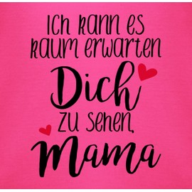 Baby Body Junge Mädchen - Ich kann es kaum erwarten dich zu sehen, Mama - schwarz - 1/3 Monate - Fuchsia - kurzarmbody muttertag muddi mamas strampler babykleidung jungen mama's mutter babybody