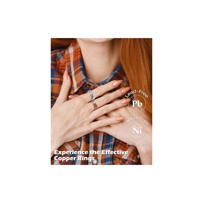 Jeracol Jeracol 2Pcs Copper Rings for Women with Ultra Strength