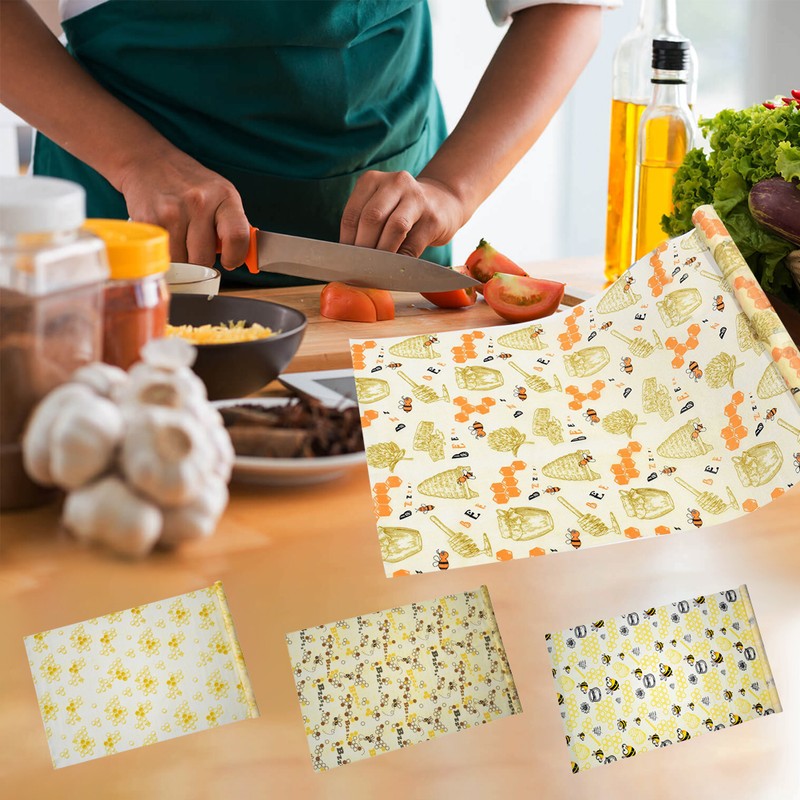 Eco Friendly Beeswax Food Wrapping Paper Reusable Food Packaging Paper