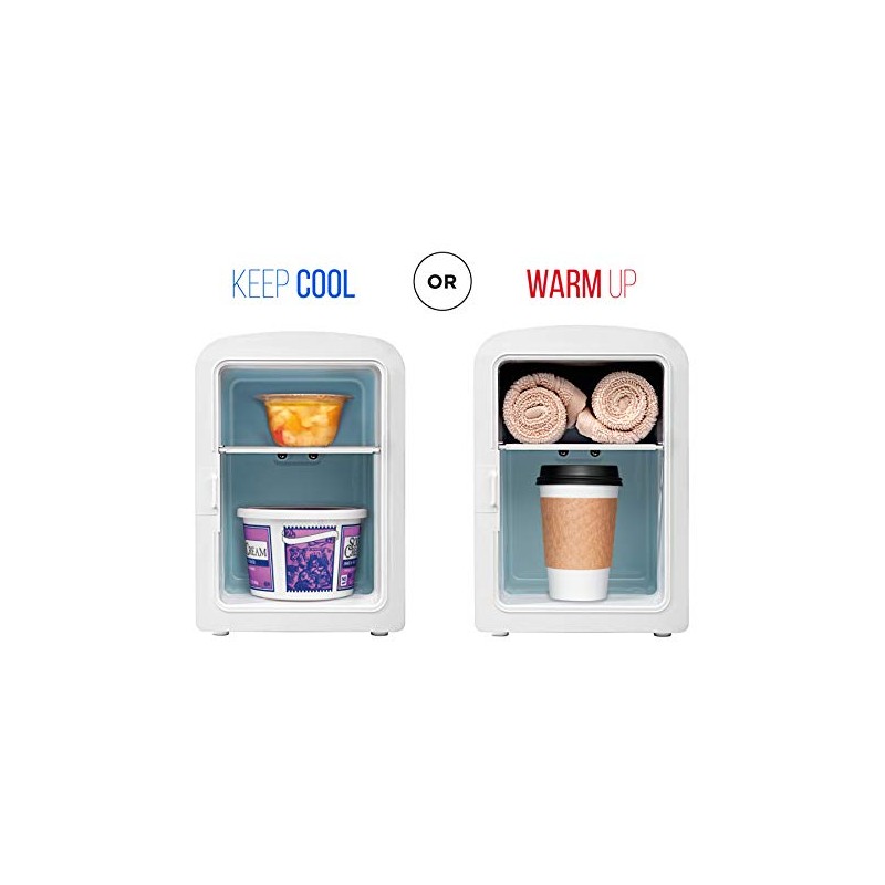 Mini Refrigerador con Espejo, Capacidad 4 Litros, Color Blanco, Modelo