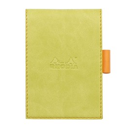 Rhodia Rhodiarama Notepad with Protective Cover Faux Leather 8.4 x 11.5 cm Ruled Chic and Elegant Ideal for Your Notes 1 Set Lime Green 118206C