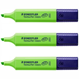 Staedtler Set of 3 Highlighters "Textsurfer Classic" Bevel Tip 1-5 mm Green