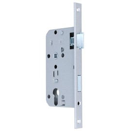 MS Beschläge Mortice Lock Square Edged 235 mm x 20 mm Mortice Lock Backset 55 mm Metal Lock Door Lock Interior Door Lock (Profile Cylinder, DIN Right)