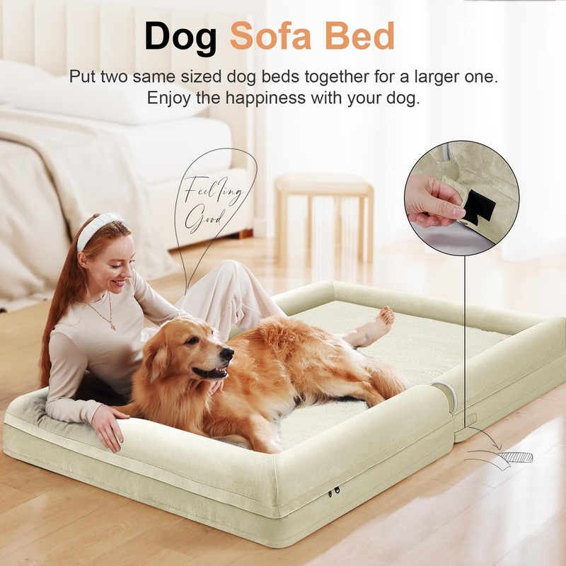 Large Dog Bed Orthopedic Washable: Beds Bolster XL Bed Medium