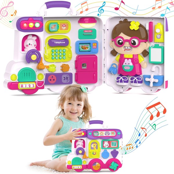 Montessori Busy Board for 1-2 Year Old,Musical Toys for Toddlers