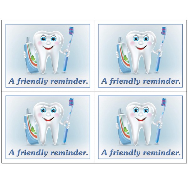 Dental Laser Appointment Reminder Postcards with Personalizable Backs. 4 Cards