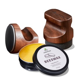 Food Grade Beeswax Cutting Board Care Kit - Butcher Block Conditioner Wax with Reusable Sponges, Sandpapers & Ergonomic Applicator - 7oz Wood Butter Polish for Furniture,DIY Restoration