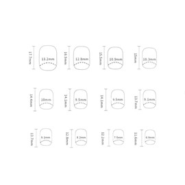 24Pcs Short False Nails, French White Edge Oval Acrylic Press on Detachable Full Cover Stick for DIY Women