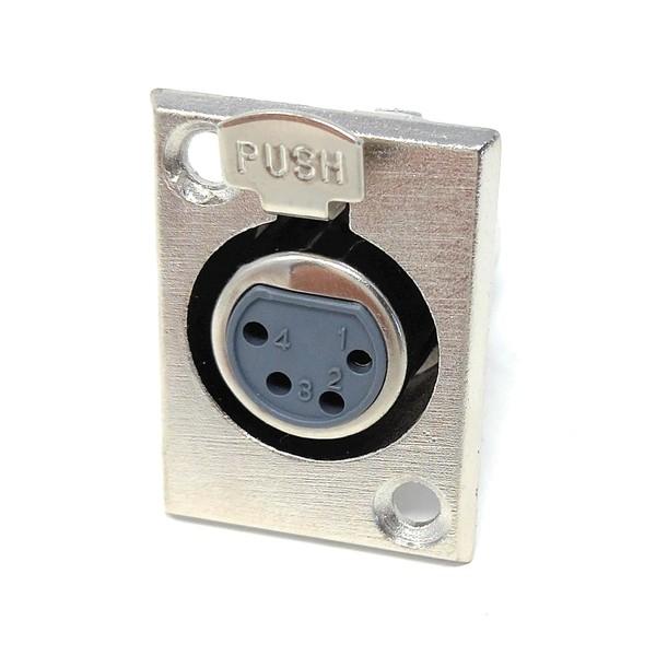 DRUT 1pcs. 4-Pin XLR Male Panel Mount Socket - D-Series
