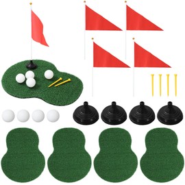 FYSUIMU 36Pcs Golf Centerpieces Table Decorations Include 4 Artificial Grass Mat 4 Golf 4 Red Flag Plastic Flag Stand 24 Tees for Sport Themed Birthday Party Decor