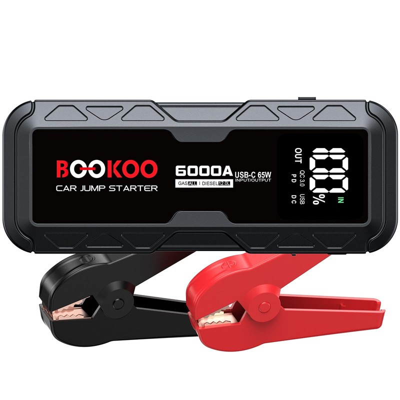 BOOKOO 6000A 12V Jump Starter for Car Boat Lawnmower
